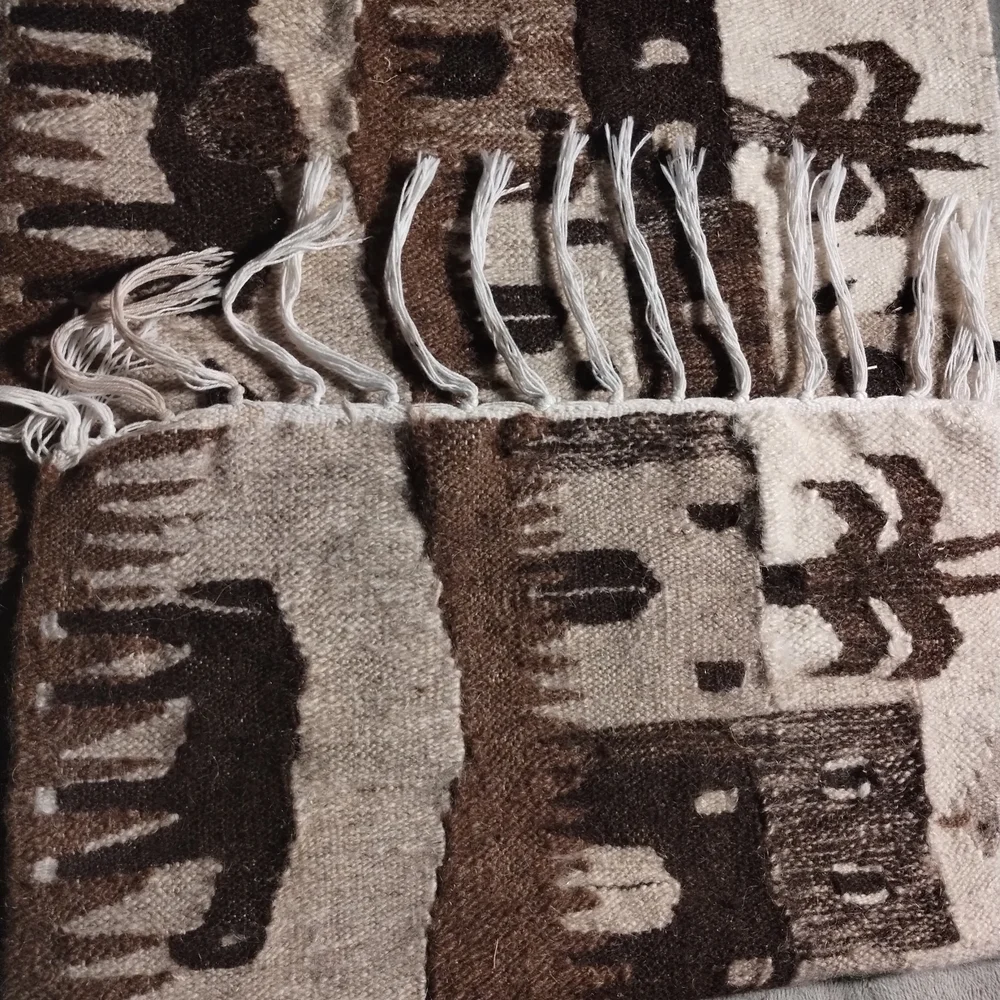 Hand Crafted Brown and Cream Artistic Door Mat